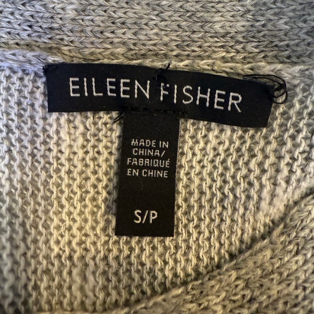 Eileen Fisher small Linen Cotton organic gray knit sweater old money luxury wome - Picture 4 of 5